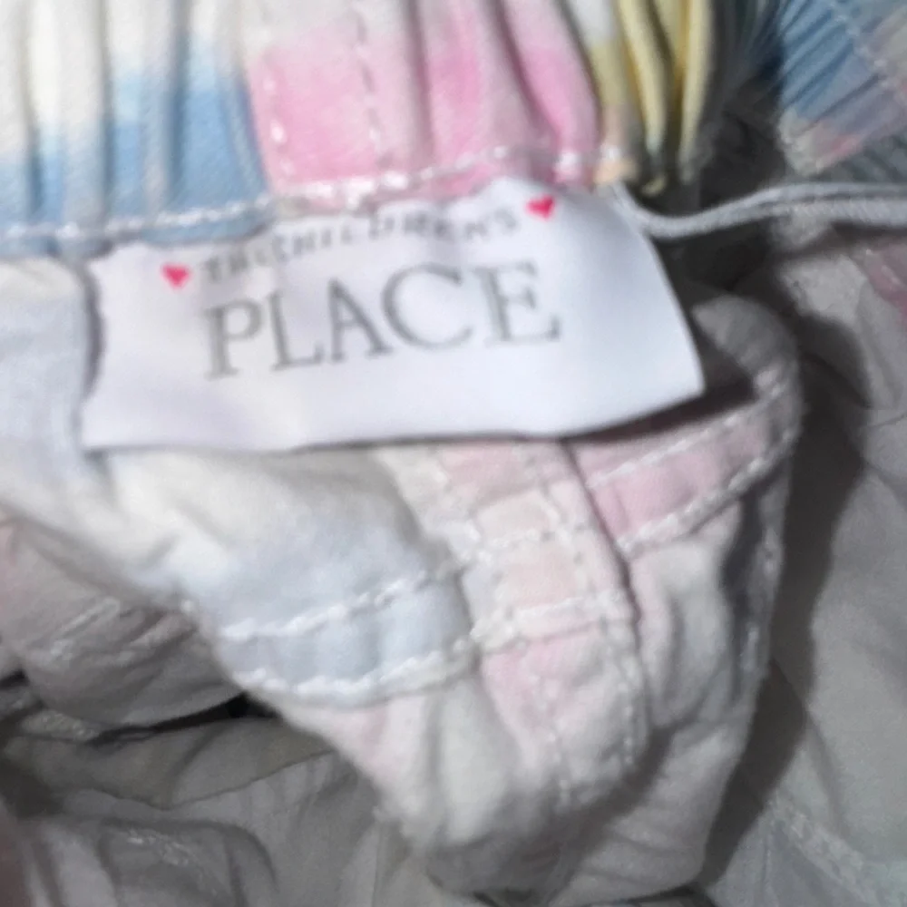 The Children's Place 18-24M Girls Pink and Blue Jean Shorts with Tie-Dye Effect